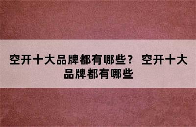 空开十大品牌都有哪些？ 空开十大品牌都有哪些